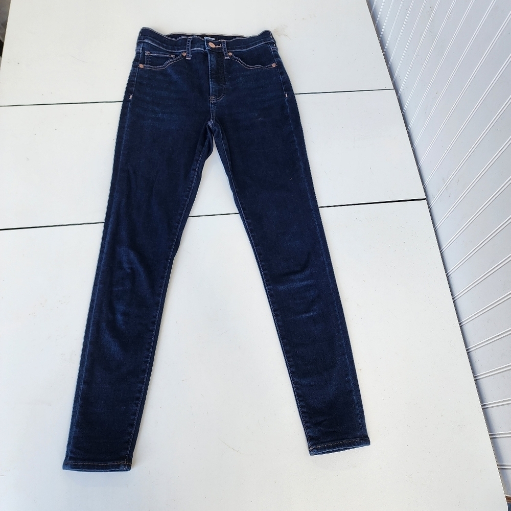 EXPRESS Jeans Women's Dark Blue Skinny High Rise Jeans Stretch Sz 2R